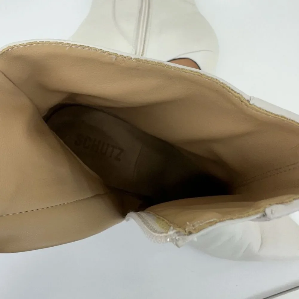 SCHUTZ Women's Bette Booties Eggshell Off White 8.5B US Capsule Money